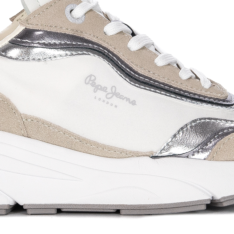 Pepe Jeans Sneakersy damskie White Arrow Layer Białe