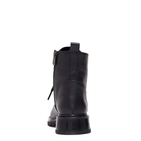 Boccato Women's Leather Lace-Up Ankle Boots Insulated Black 342-60-R014