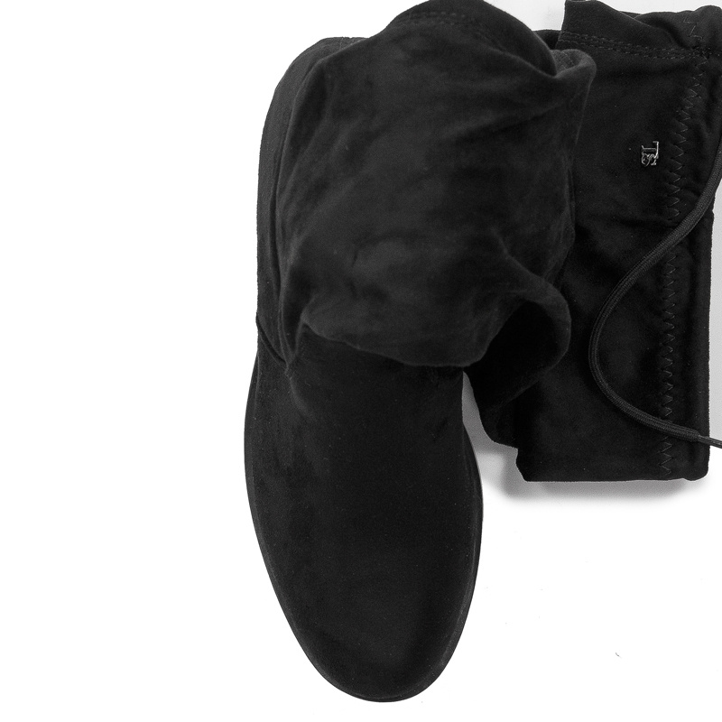 Kozaki T.Sokolski HX Z21-132 BLK marszczone za kolano Czarne