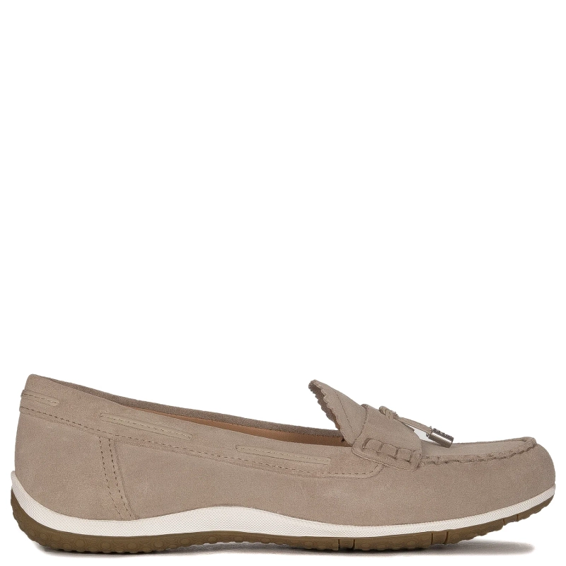 Geox Women's leather moccasins beige Lt Taupe
