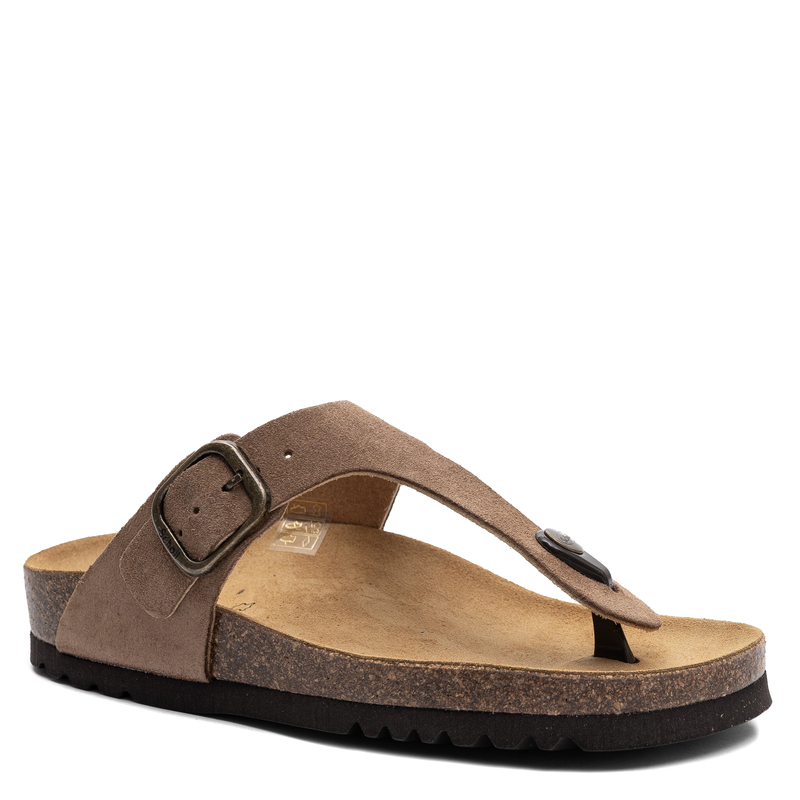 Scholl Adapta Women's Leather Flip-flops Orthopedic Brown F00740-1062