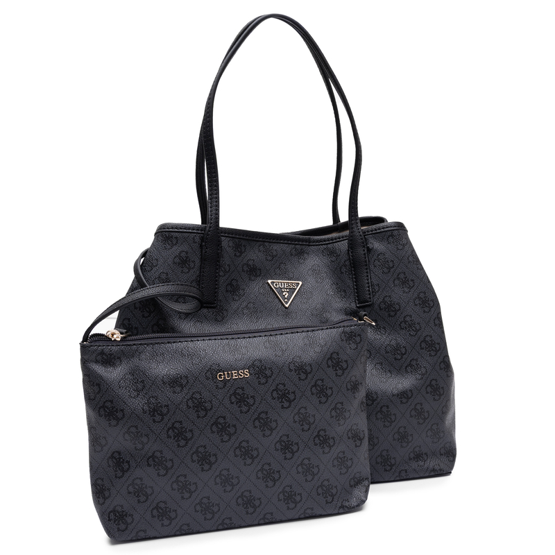 Guess Victtoria Women's Shopper Bag 2-In-1 Debossed Black HWESG951428-BLK