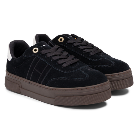 Tommy Hilfiger Platform Sneakers for Women with Embroidered H Black/Off White T3A9-33988-1840A794