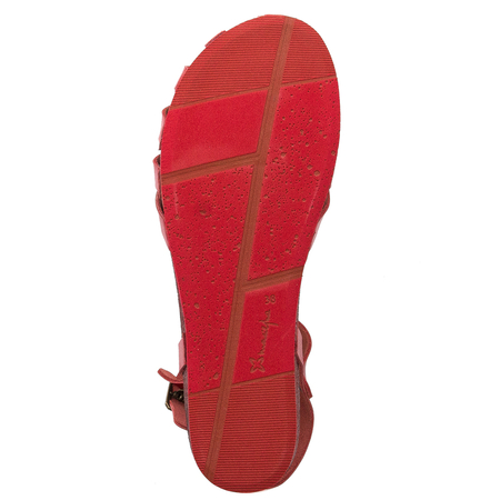 Maciejka Leather Flat Sandals With Adjustable Strap Red 03074-08/00-0