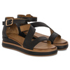  Inuovo Women's Leather Platform Sandals Black