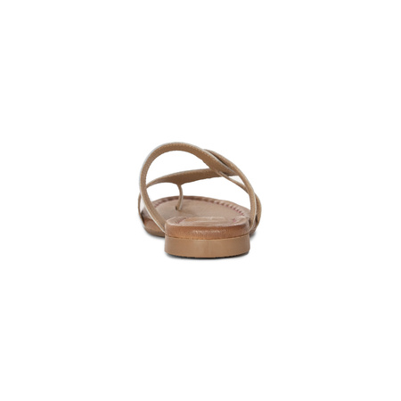 Maciejka Women's Flip-Flops Beige + Gold Cloth