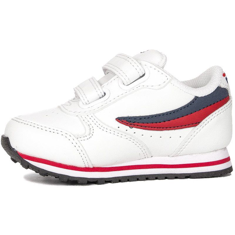 Fila Orbit Velcro Infants 1011080.98F White Dress Blue Sneakers 