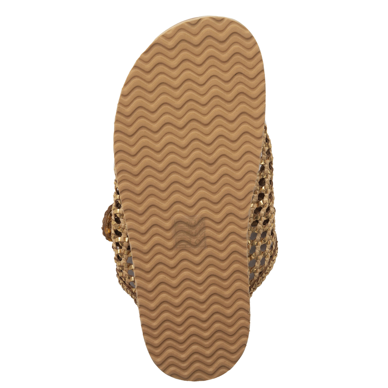 Inuovo Women's Leather Flip-Flops Gold