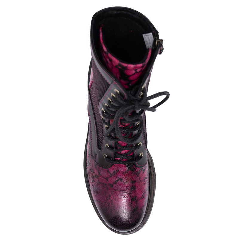 Maciejka Leather Lace-Up Platform Ankle Boots Pink 06720-15/00-8