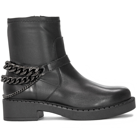 Botki damskie Venezia Forme 14124L Nappa Nero skórzane Czarne