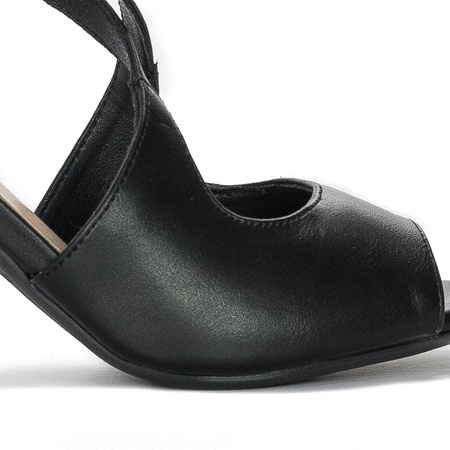 Sergio Leone women's sandals on a high heel Black PU