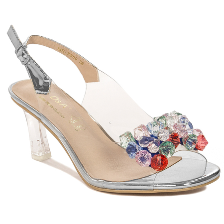 S.Barski Women's high-heeled sandals Silver