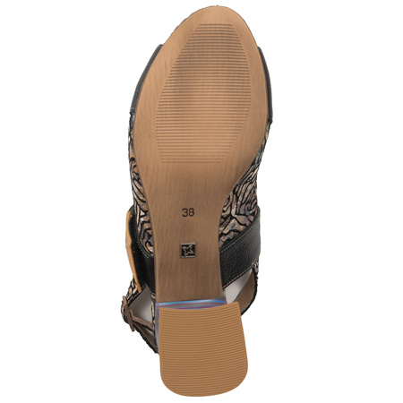 Maciejka Women's Heeled Leather Sandals Black
