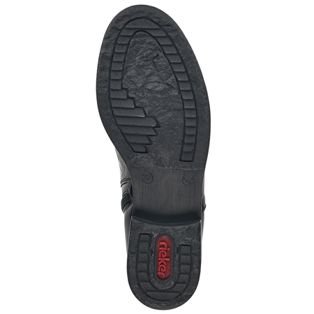 Rieker Skórzane Ocieplane Botki Lakierowane Czarne Z4965-90-BLK