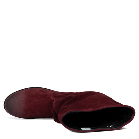 Maciejka Suede Knee-High Boots Slim Fit Burgundy 05057-30-00-6