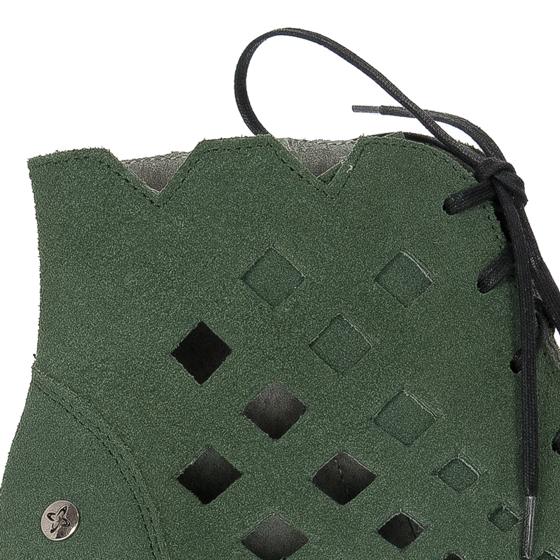 Maciejka bottle green Women's Lace-Up Boots