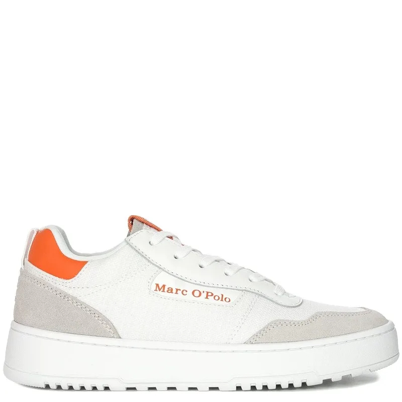 Marc O'Polo Sneakersy buty damskie sportowe White Orange