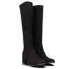 Filippo Knee-High Boots Elastic Fit Block Heel Black DKZ93225BK