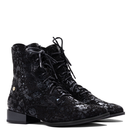 Maciejka Lace-Up Ankle Boots With Side Zipper Black 6391W-43/00-1