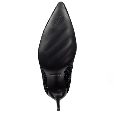 Guess welurowe botki na szpilce szpiczasty nosek czarne FL8HNFAB10 BLACK