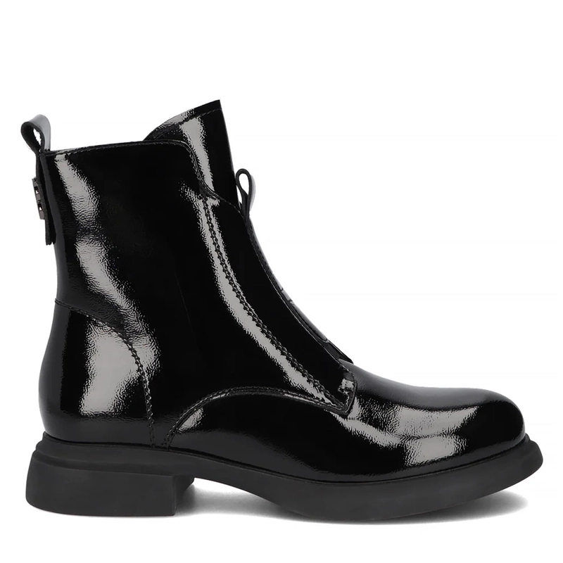 Filippo Lakierowane Botki Z Zamkiem Czarne DBT6540-25-BK