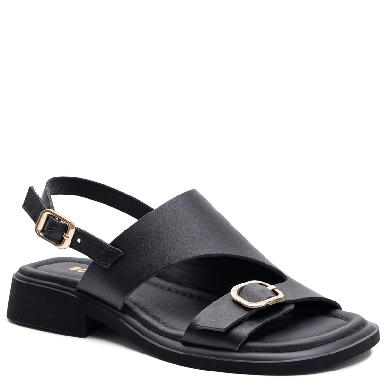 Boccato Genuine Leather Strappy Sandals Black 158-1019