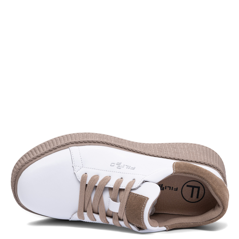 Filippo Zamszowe Sneakersy Damskie Na Platformie Białe DP7982-26-WH
