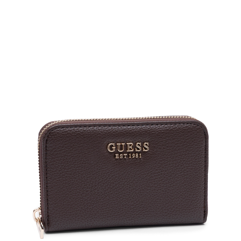 Guess Elegancki Zapinany Na Zamek Portfel Damski Brązowy SWBG9735140-BROWN