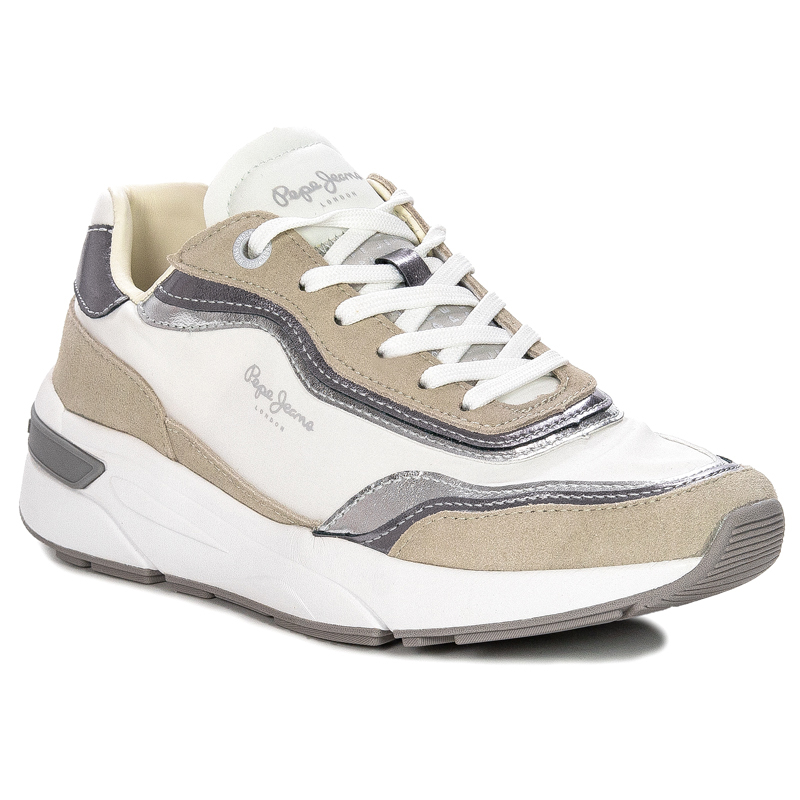 Pepe Jeans Sneakersy damskie White Arrow Layer Białe