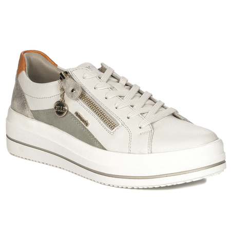 Remonte Sneakersy damskie skórzane White Combi białe