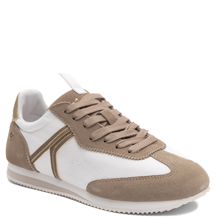 Maciejka Skórzane Sznurowane Sneakersy Biało-Beżowe M7355-04/00-7 HTML