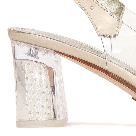 Sca'viola Women's Sandals On A High Heel Gold