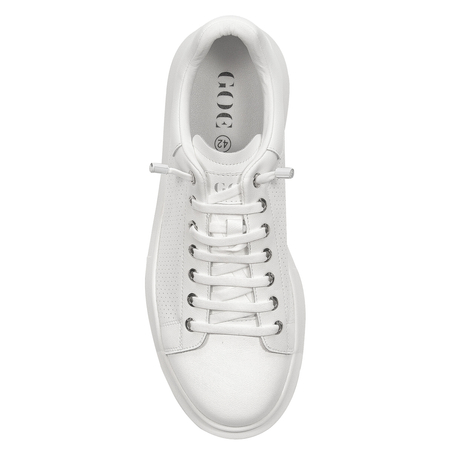GOE Sneakersy męskie skórzane White białe