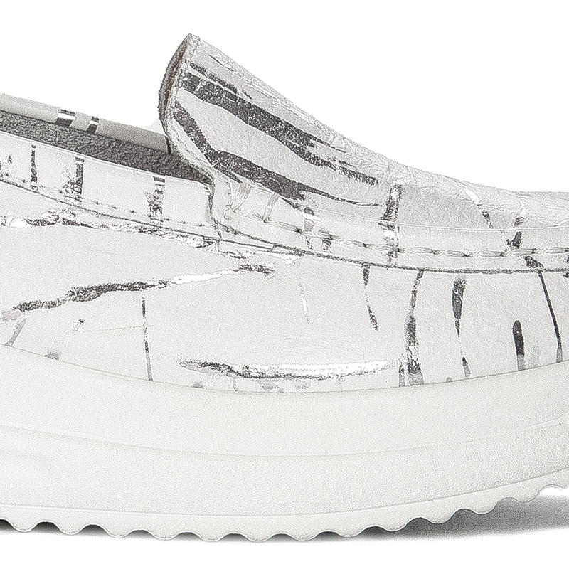 Artiker White & Silver Women's Flat Shoes