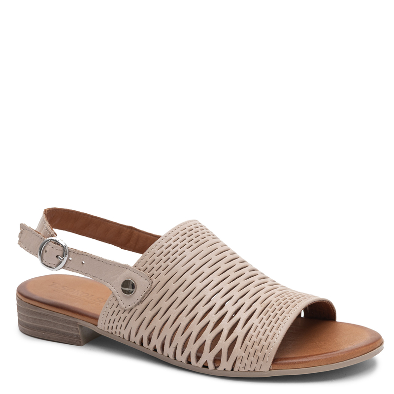 T.Sokolski Leather Openwork Sandals Flat Beige KU-226-803