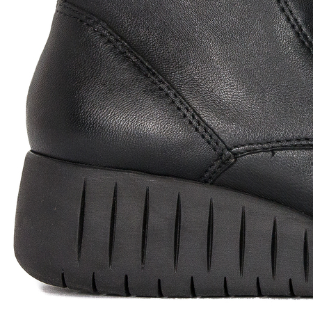 Marco Tozzi Black Comb leather Lace-up Boots