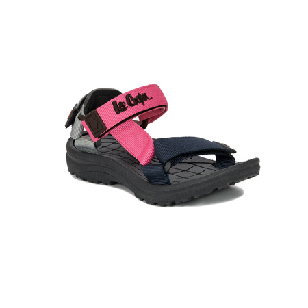 Lee Cooper Sandały dziecięce dziewczęce na rzep Fushia Fuksja