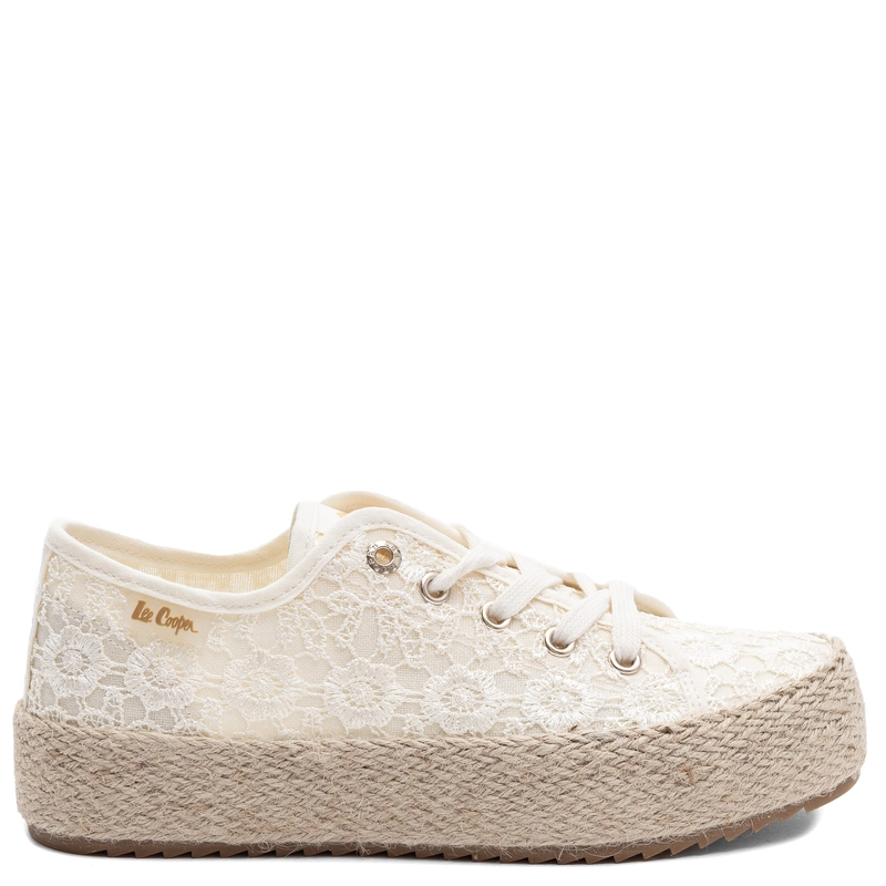 Lee Cooper Lace Platform Espadrille Sneakers Beige LCW-26-31-4328L