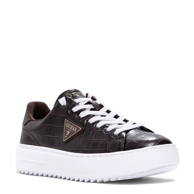 Guess Kroko Sneakersy Na Platformie Czekoladowy Brąz FLFD15PEL12-DBR