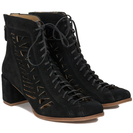 Maciejka Black Women's Lace-Up Boots