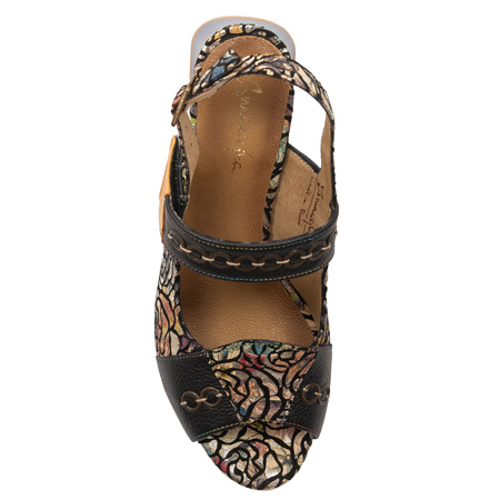 Maciejka Women's Heeled Leather Sandals Black