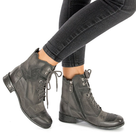 Maciejka  04625-03/00-3 Gray Lace-up Boots