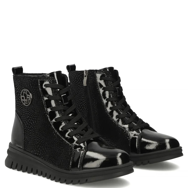 Filippo Black Leather Lace-Up Ankle Boots DBT8073-26-BLK-L