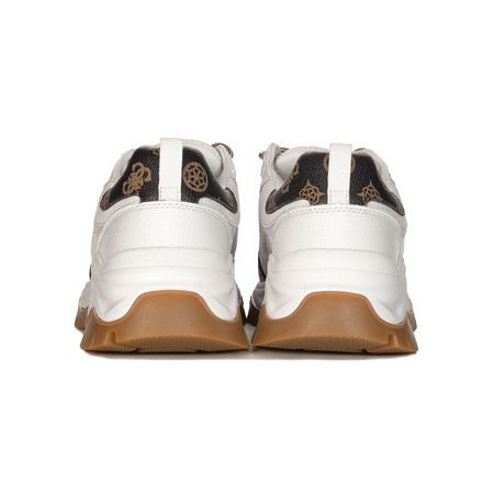 Guess White and Brown Sneakers Women