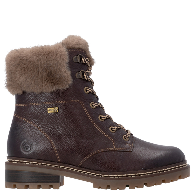 Remonte Women's Insulated Leather Fur Ankle Boots Brown D0B74-25-BR