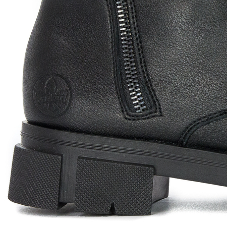 Botki damskie Rieker Y7172-00 Black ocieplane Czarne