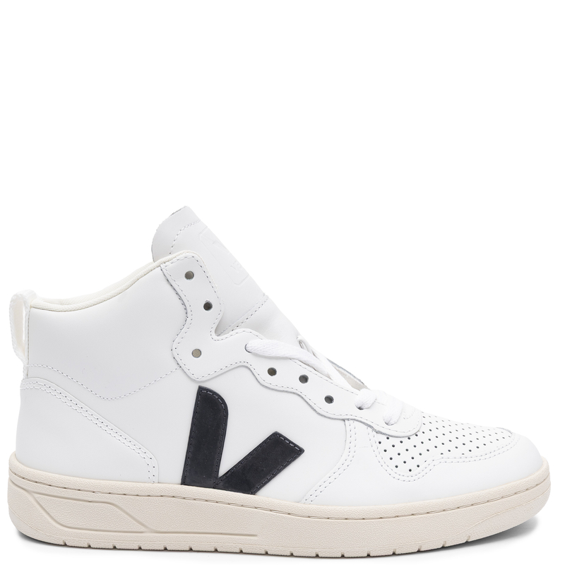 Veja Women's leather White Black high Sneakers