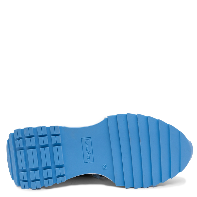 Laura Vita Tellao Sneakersy Skórzane Wielokolorowe Niebieskie TELLAO-17-BLEU