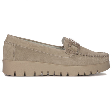 Shoes Loafers Suede Leather Filippo Beige