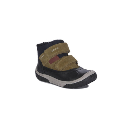 GEOX Children's Boys' insulated Velcro boots Black Curry